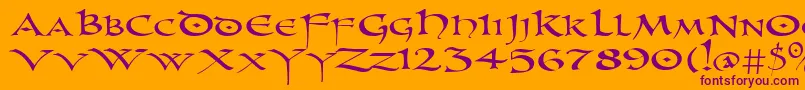 PrUncialNew Font – Purple Fonts on Orange Background