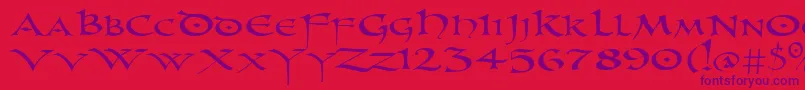 PrUncialNew Font – Purple Fonts on Red Background