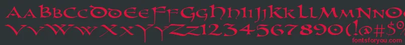 PrUncialNew Font – Red Fonts on Black Background