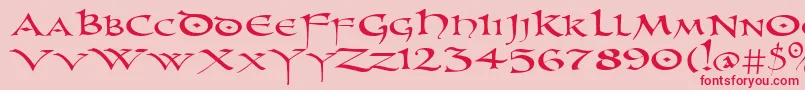 PrUncialNew Font – Red Fonts on Pink Background
