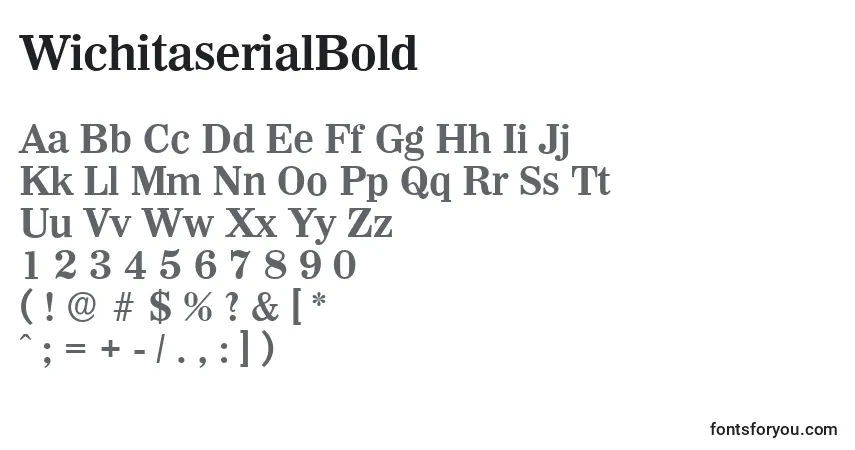 A fonte WichitaserialBold – alfabeto, números, caracteres especiais