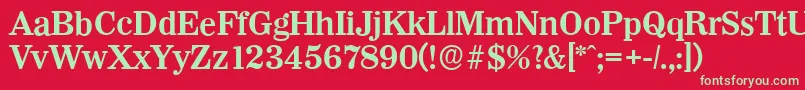WichitaserialBold Font – Green Fonts on Red Background