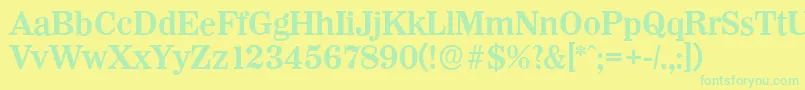 WichitaserialBold Font – Green Fonts on Yellow Background