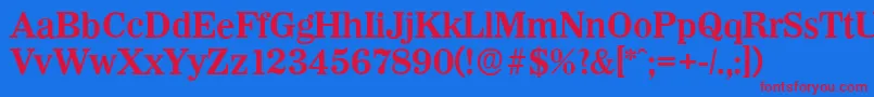 WichitaserialBold Font – Red Fonts on Blue Background