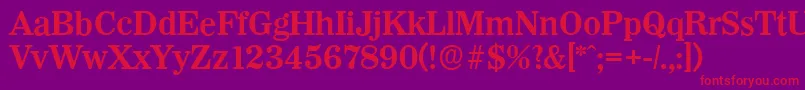 WichitaserialBold-Schriftart – Rote Schriften auf violettem Hintergrund