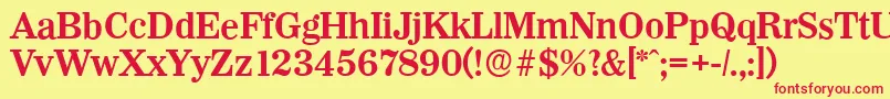 WichitaserialBold Font – Red Fonts on Yellow Background