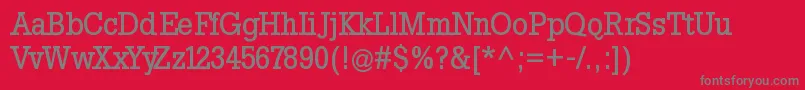 フォントSlabtallxMedium – 赤い背景に灰色の文字