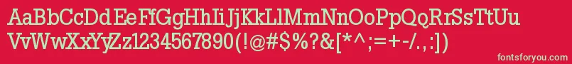 SlabtallxMedium Font – Green Fonts on Red Background