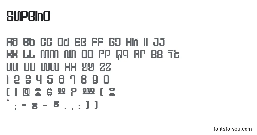 Schriftart Supeho – Alphabet, Zahlen, spezielle Symbole