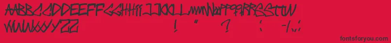 フォントIntenseWritings – 赤い背景に黒い文字
