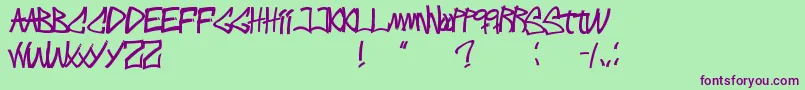 IntenseWritings-Schriftart – Violette Schriften auf grünem Hintergrund