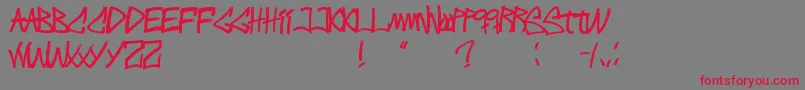 IntenseWritings-fontti – punaiset fontit harmaalla taustalla