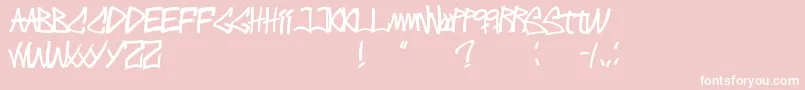 Fonte IntenseWritings – fontes brancas em um fundo rosa