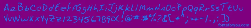 fuente PlanoRegular – Fuentes Azules Sobre Fondo Morado