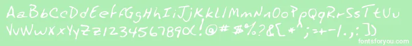 PlanoRegular Font – White Fonts on Green Background