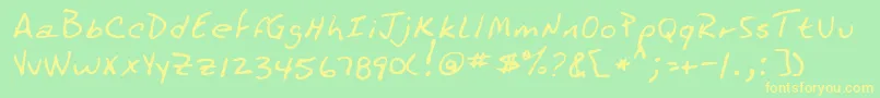 PlanoRegular Font – Yellow Fonts on Green Background
