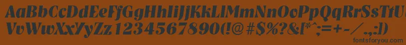 NashvilleserialXboldItalic Font – Black Fonts on Brown Background