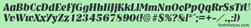 フォントNashvilleserialXboldItalic – 緑の背景に黒い文字