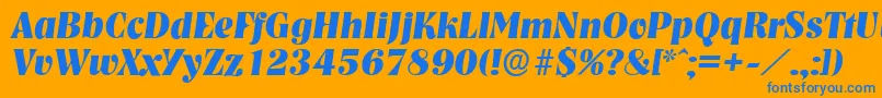 NashvilleserialXboldItalic Font – Blue Fonts on Orange Background