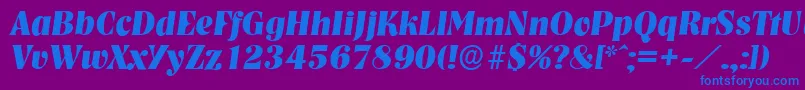 NashvilleserialXboldItalic Font – Blue Fonts on Purple Background