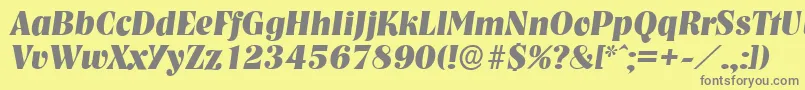 フォントNashvilleserialXboldItalic – 黄色の背景に灰色の文字