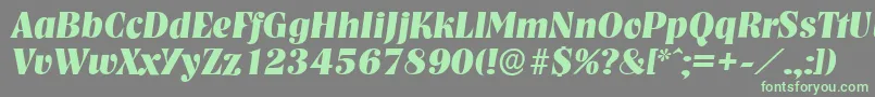 NashvilleserialXboldItalic Font – Green Fonts on Gray Background