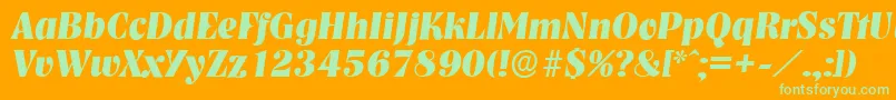 NashvilleserialXboldItalic Font – Green Fonts on Orange Background