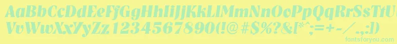 NashvilleserialXboldItalic Font – Green Fonts on Yellow Background