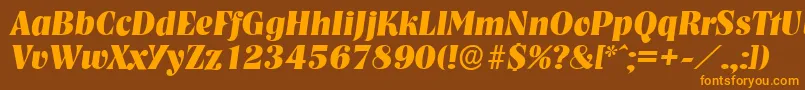 NashvilleserialXboldItalic Font – Orange Fonts on Brown Background