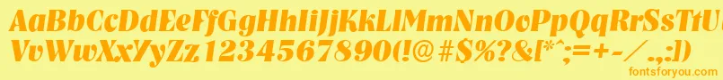 NashvilleserialXboldItalic Font – Orange Fonts on Yellow Background