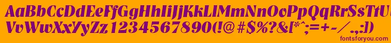 NashvilleserialXboldItalic Font – Purple Fonts on Orange Background