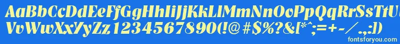 fuente NashvilleserialXboldItalic – Fuentes Amarillas Sobre Fondo Azul
