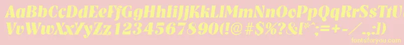 NashvilleserialXboldItalic Font – Yellow Fonts on Pink Background