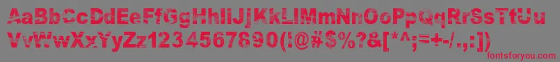 Razterhunch Font – Red Fonts on Gray Background