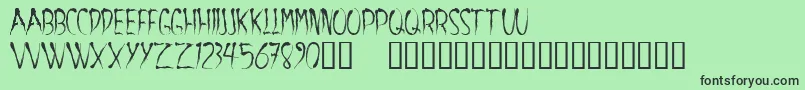 Aracnoide-Schriftart – Schwarze Schriften auf grünem Hintergrund