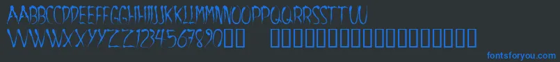 フォントAracnoide – 黒い背景に青い文字