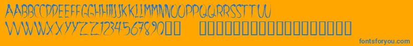 Aracnoide Font – Blue Fonts on Orange Background