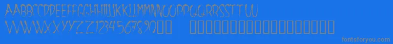 フォントAracnoide – 青い背景に灰色の文字