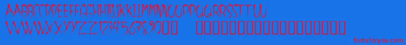 Aracnoide Font – Red Fonts on Blue Background