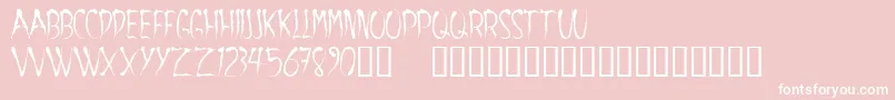 Aracnoide-Schriftart – Weiße Schriften auf rosa Hintergrund