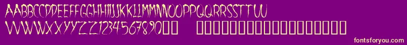 Шрифт Aracnoide – жёлтые шрифты на фиолетовом фоне