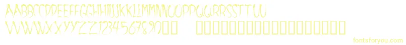 Aracnoide-fontti – keltaiset fontit valkoisella taustalla