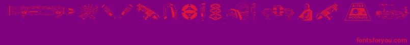 フォントAndersonSpace1999Dings – 紫の背景に赤い文字