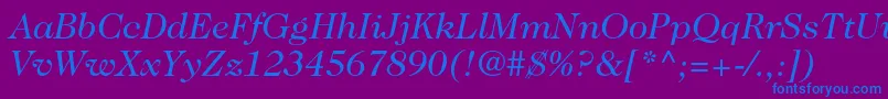 Caslon224stdBookitalic Font – Blue Fonts on Purple Background