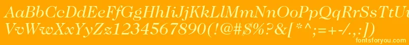 Caslon224stdBookitalic Font – Yellow Fonts on Orange Background