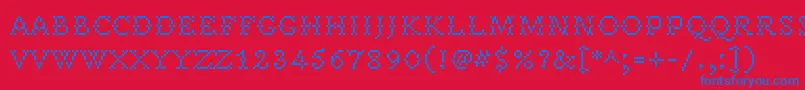 PeteroqueRegular-fontti – siniset fontit punaisella taustalla