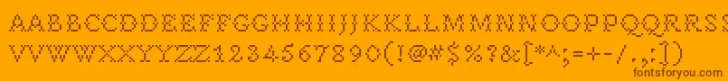 Weitere Informationen zur PeteroqueRegular-Schriftart PeteroqueRegular-Schriftart – Braune Schriften auf orangefarbenem Hintergrund