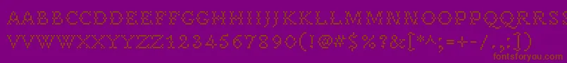PeteroqueRegular-Schriftart – Braune Schriften auf violettem Hintergrund
