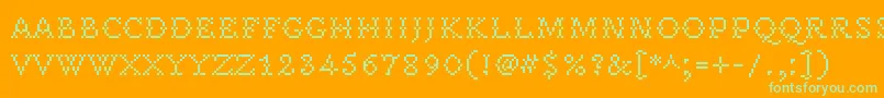 PeteroqueRegular Font – Green Fonts on Orange Background
