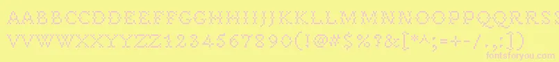 フォントPeteroqueRegular – ピンクのフォント、黄色の背景